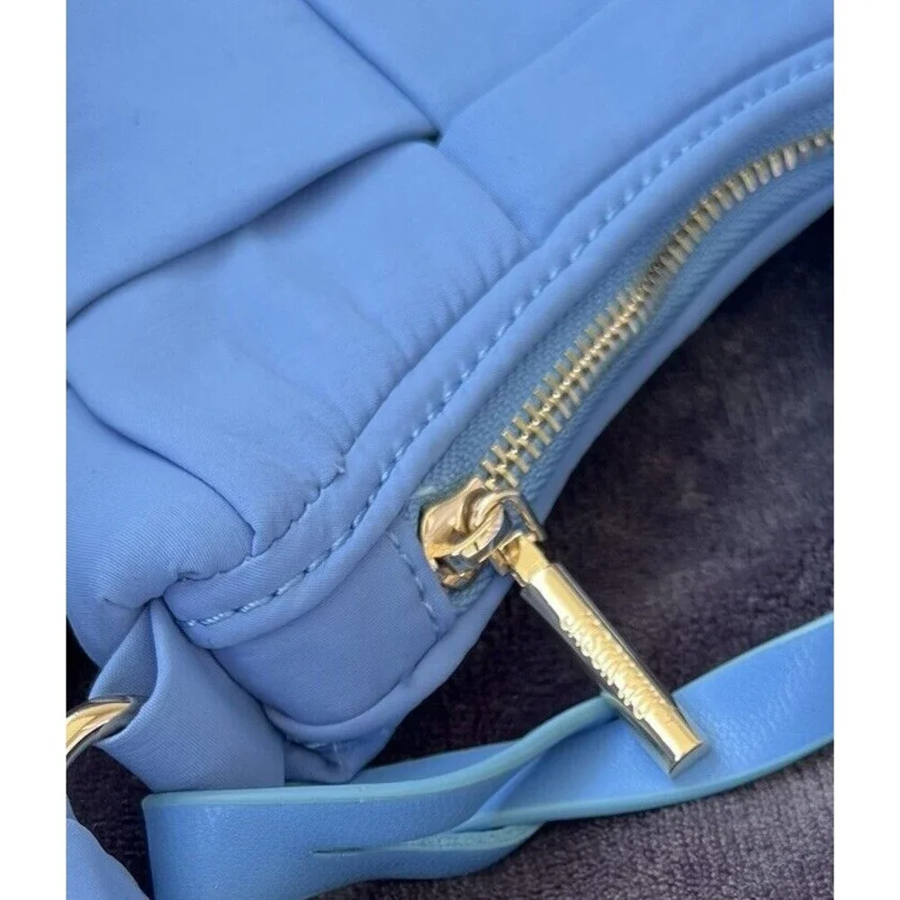 Jason‎ Wu Nylon Woven Hobo Shoulder Bag Vista Blue Half Moon Unique NWT $138